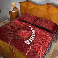 Tunisia Football Quilt Bed Set Eagle Cracked Texture Athletic
