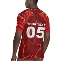 Custom Tunisia Football Rugby Jersey Eagle Cracked Texture Athletic