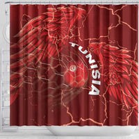 Tunisia Football Shower Curtain Eagle Cracked Texture Athletic