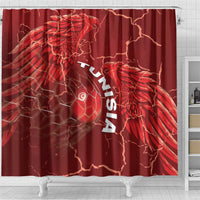 Tunisia Football Shower Curtain Eagle Cracked Texture Athletic