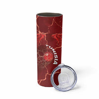 Custom Tunisia Football Skinny Tumbler Eagle Cracked Texture Athletic
