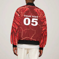 Custom Tunisia Football Sleeve Zip Bomber Jacket Eagle Cracked Texture Athletic