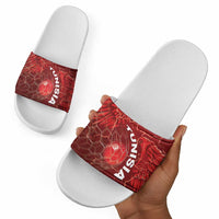 Tunisia Football Slide Sandals Eagle Cracked Texture Athletic