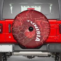 Tunisia Football Spare Tire Cover Eagle Cracked Texture Athletic