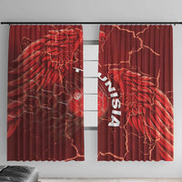 Tunisia Football Window Curtain Eagle Cracked Texture Athletic