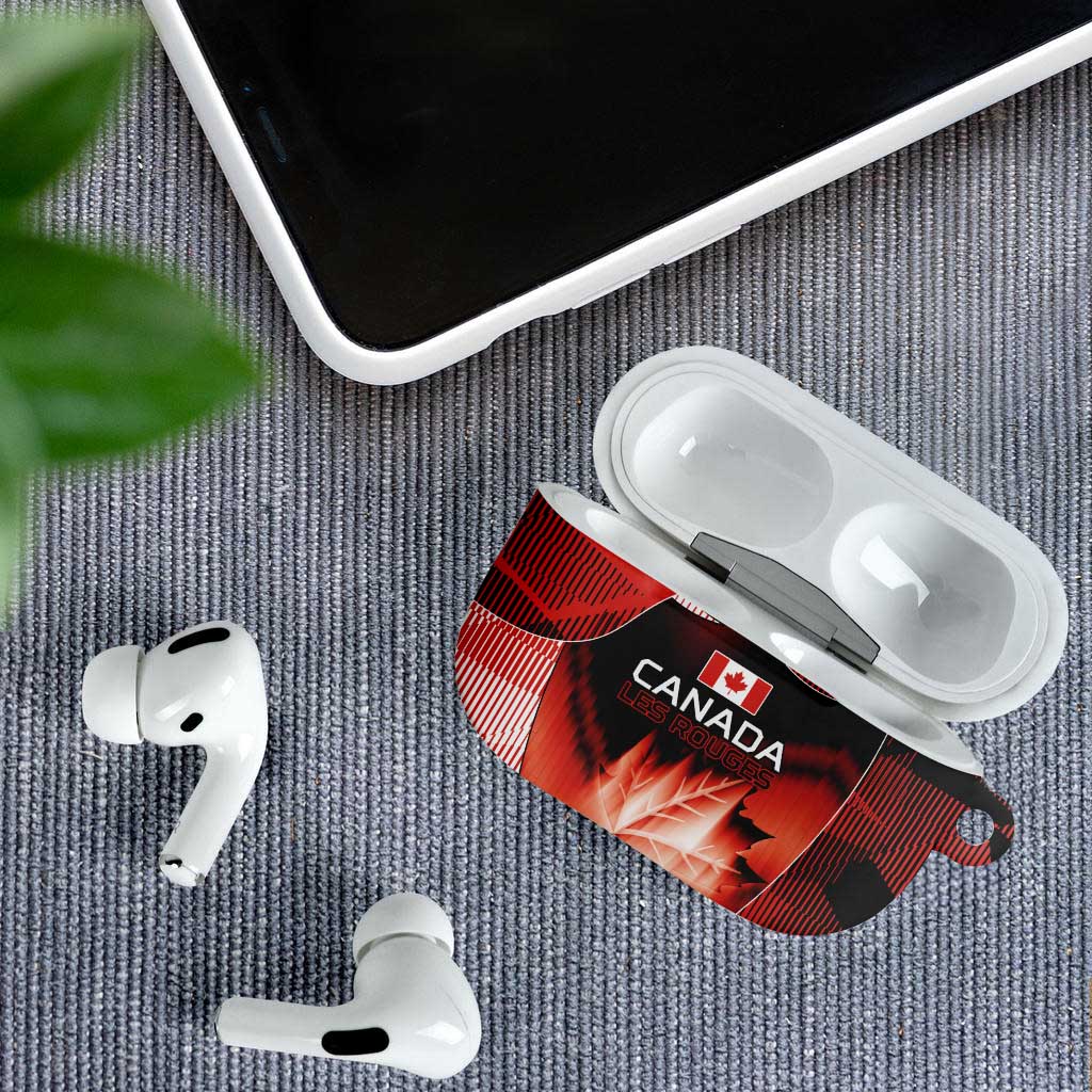Canada Football AirPods Case Visual Line Abstract Maple Leaf
