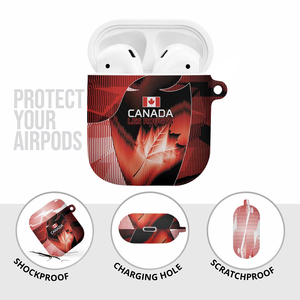 Canada Football AirPods Case Visual Line Abstract Maple Leaf