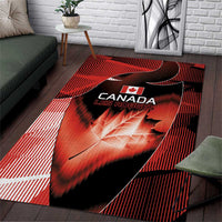 Canada Football Area Rug Visual Line Abstract Maple Leaf