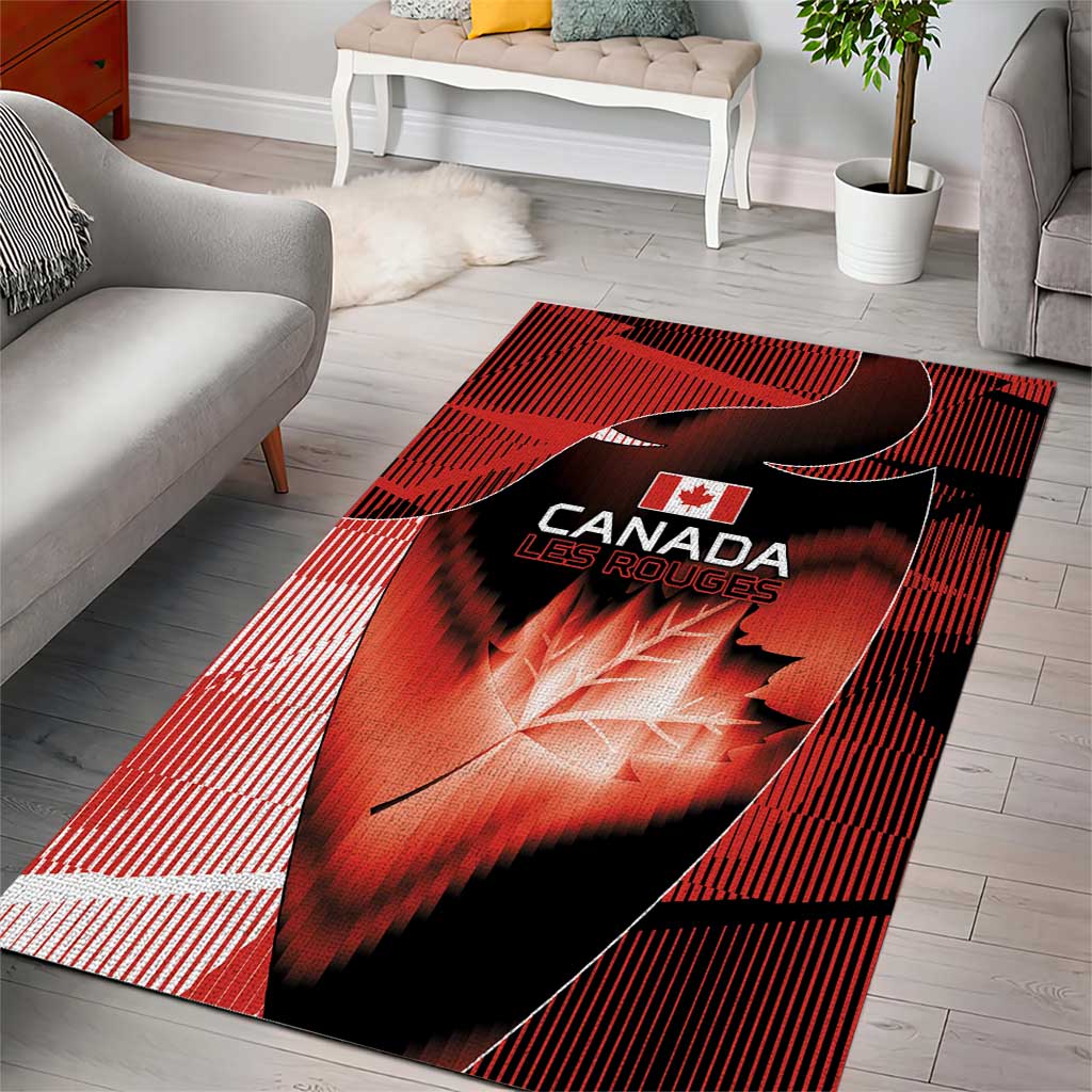Canada Football Area Rug Visual Line Abstract Maple Leaf