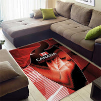 Canada Football Area Rug Visual Line Abstract Maple Leaf