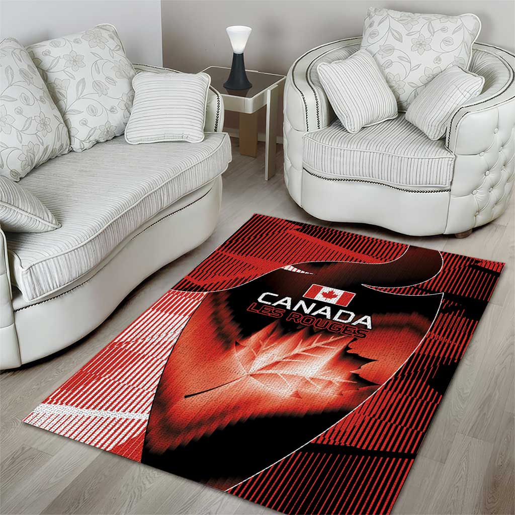 Canada Football Area Rug Visual Line Abstract Maple Leaf