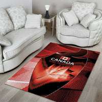Canada Football Area Rug Visual Line Abstract Maple Leaf