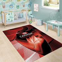 Canada Football Area Rug Visual Line Abstract Maple Leaf