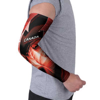 Custom Canada Football Arm Sleeves Visual Line Abstract Maple Leaf