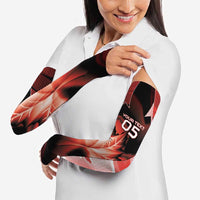 Custom Canada Football Arm Sleeves Visual Line Abstract Maple Leaf
