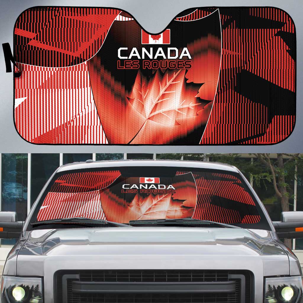 Canada Football Auto Sun Shade Visual Line Abstract Maple Leaf