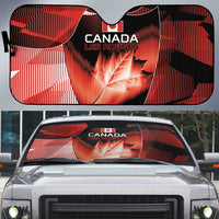 Canada Football Auto Sun Shade Visual Line Abstract Maple Leaf