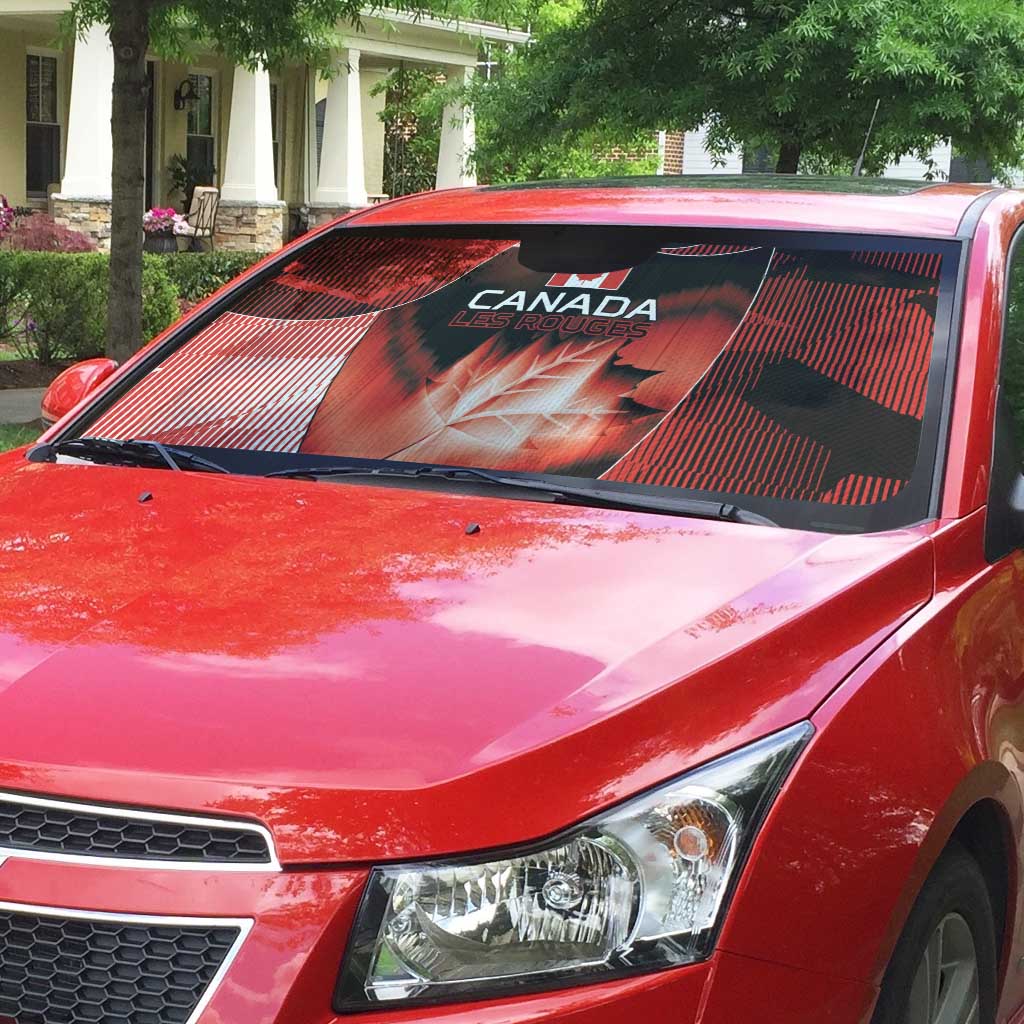 Canada Football Auto Sun Shade Visual Line Abstract Maple Leaf