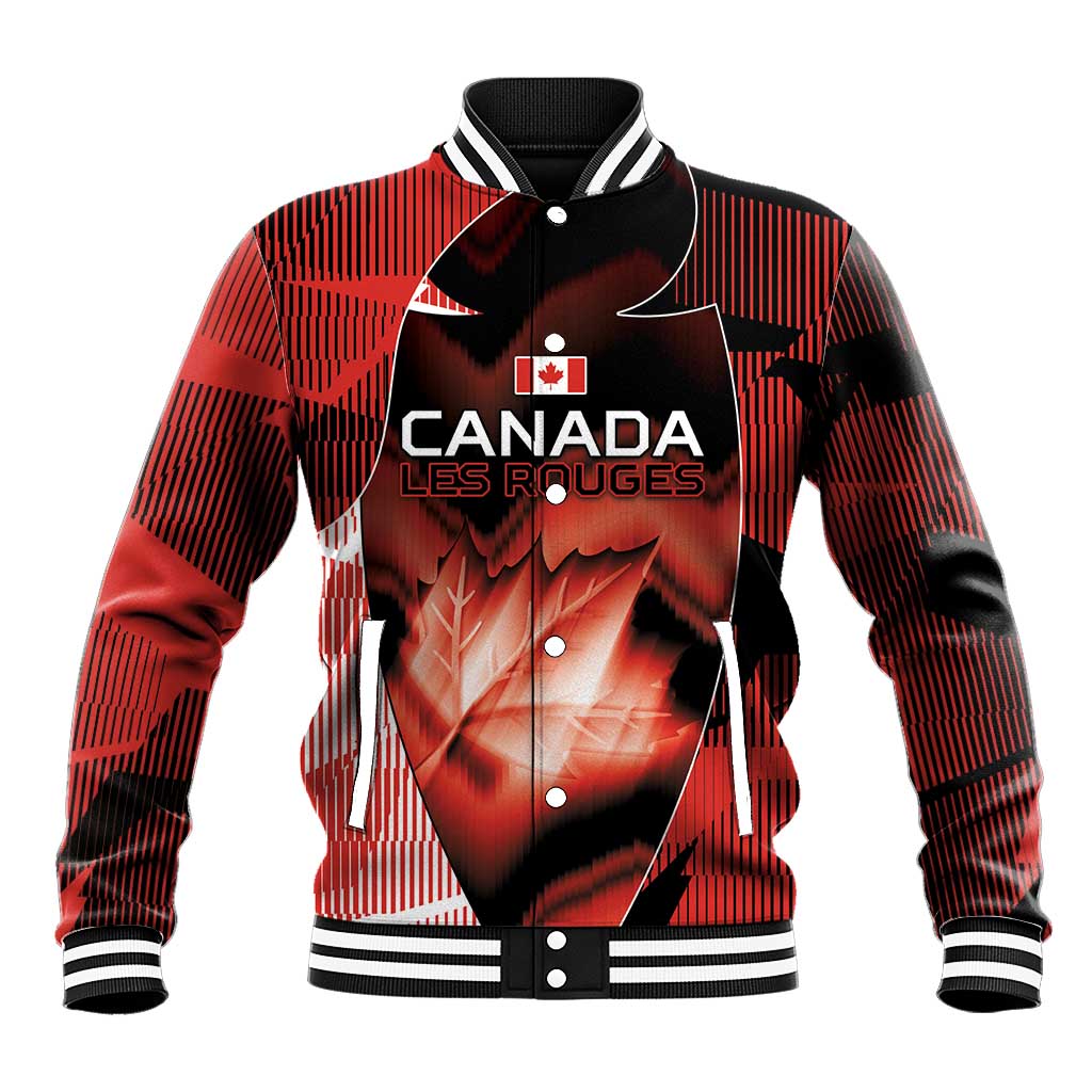 Custom Canada Football Baseball Jacket Visual Line Abstract Maple Leaf