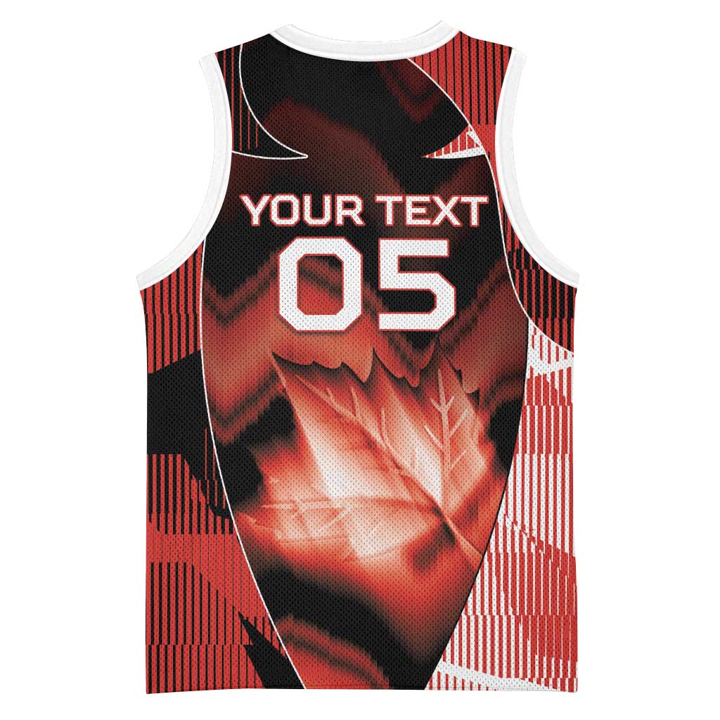 Custom Canada Football Basketball Jersey Visual Line Abstract Maple Leaf