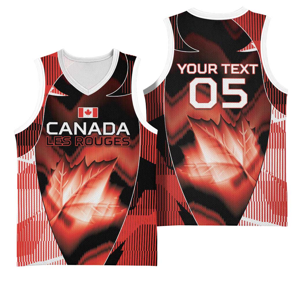 Custom Canada Football Basketball Jersey Visual Line Abstract Maple Leaf