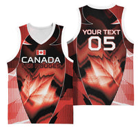 Custom Canada Football Basketball Jersey Visual Line Abstract Maple Leaf