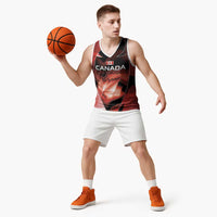 Custom Canada Football Basketball Jersey Visual Line Abstract Maple Leaf