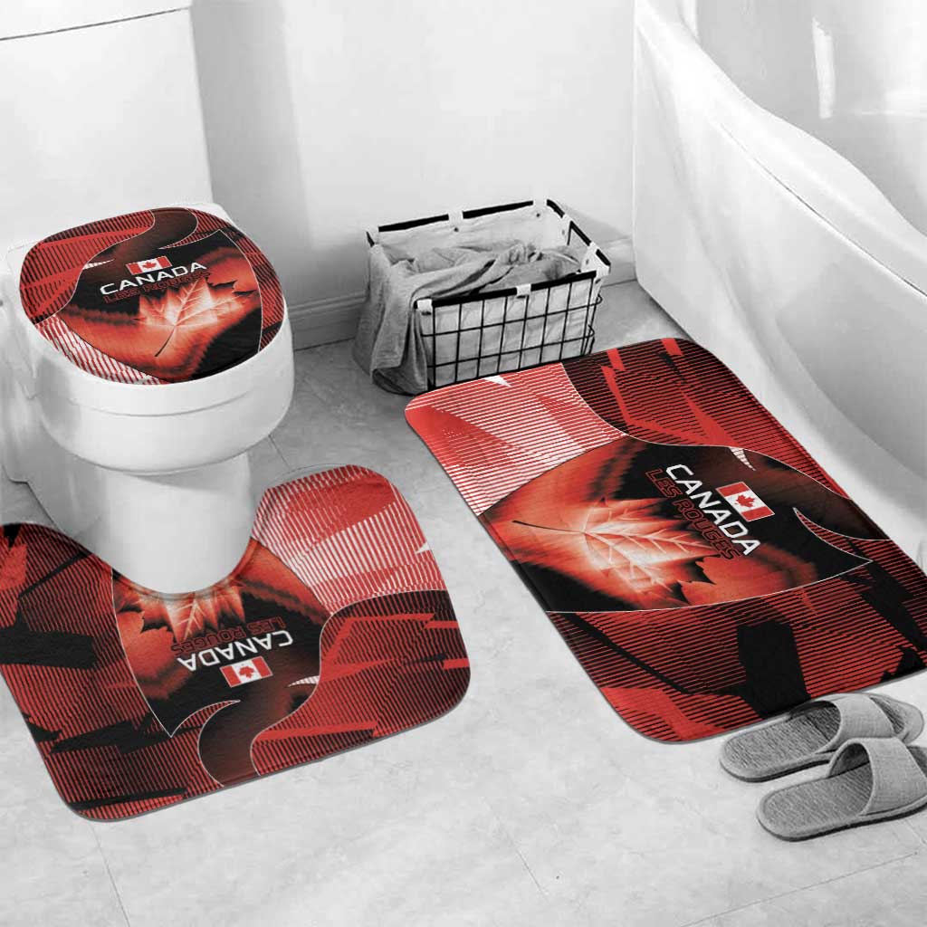 Canada Football Bathroom Set Visual Line Abstract Maple Leaf
