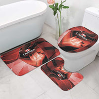 Canada Football Bathroom Set Visual Line Abstract Maple Leaf