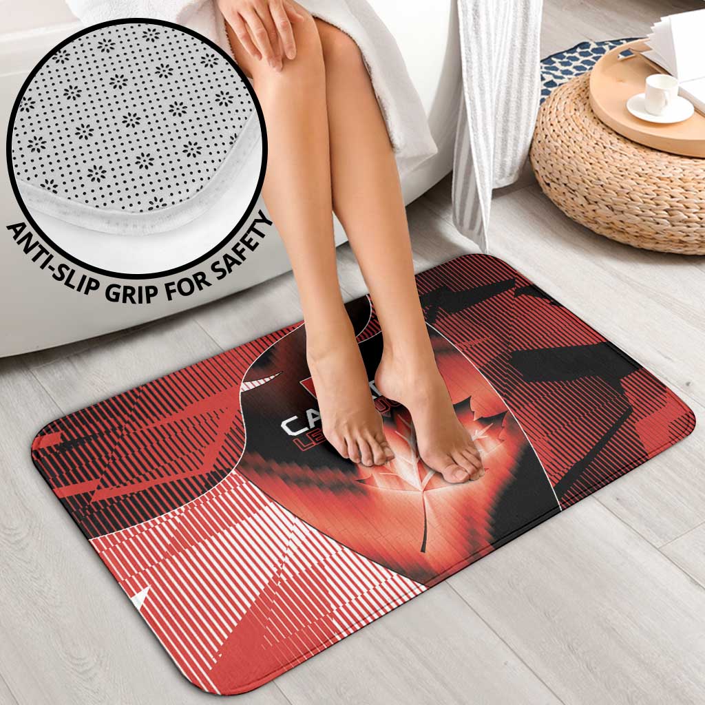Canada Football Bathroom Set Visual Line Abstract Maple Leaf