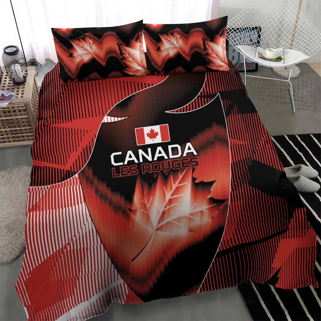 Canada Football Bedding Set Visual Line Abstract Maple Leaf