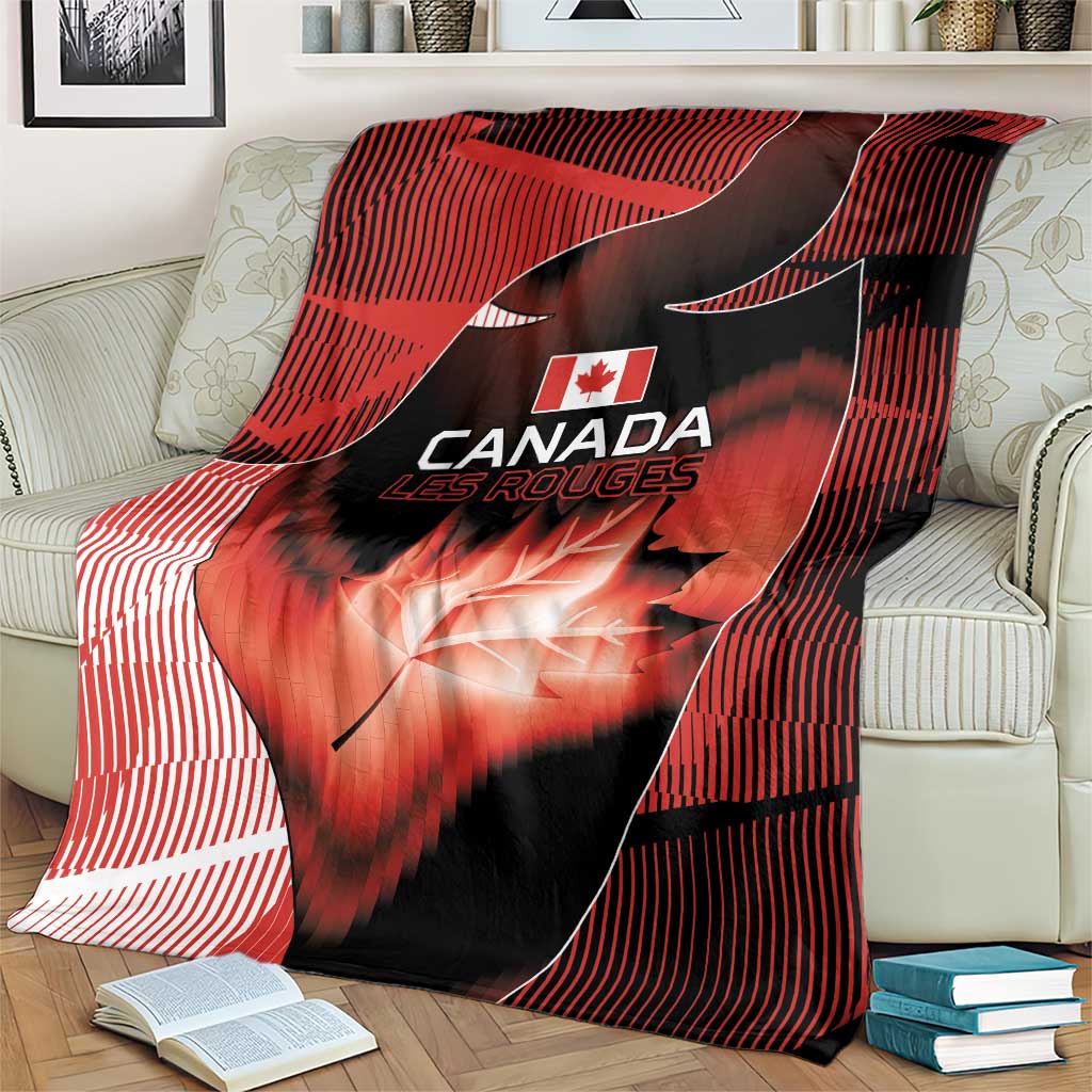 Canada Football Blanket Visual Line Abstract Maple Leaf