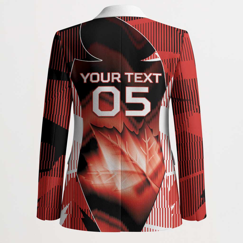 Custom Canada Football Blazer Visual Line Abstract Maple Leaf