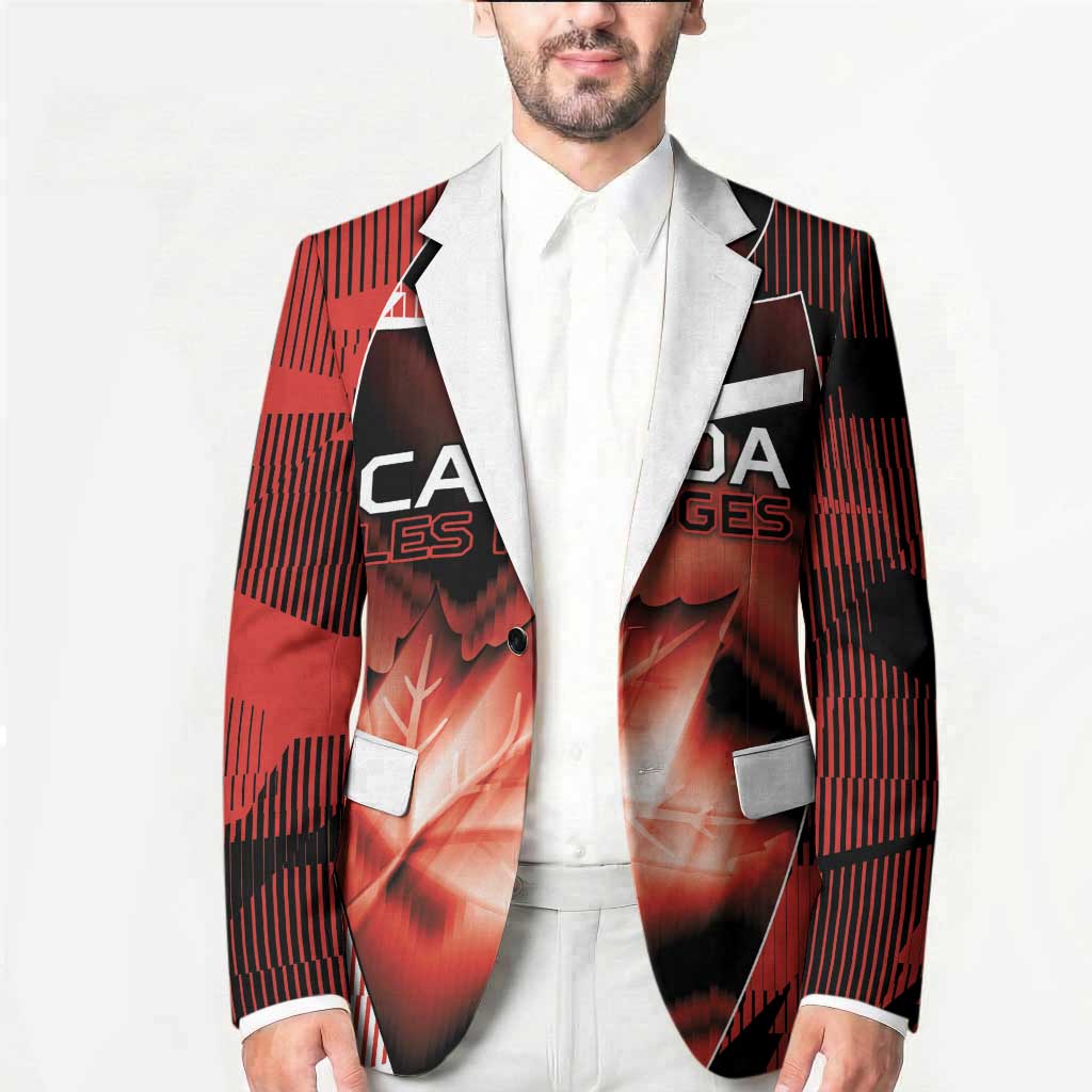 Custom Canada Football Blazer Visual Line Abstract Maple Leaf