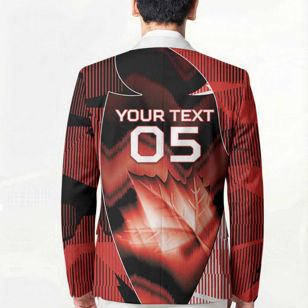 Custom Canada Football Blazer Visual Line Abstract Maple Leaf