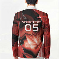 Custom Canada Football Blazer Visual Line Abstract Maple Leaf