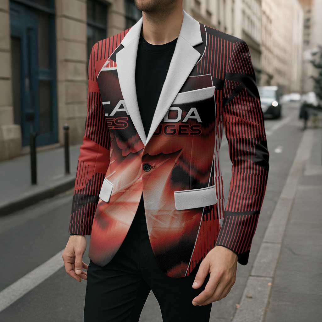 Custom Canada Football Blazer Visual Line Abstract Maple Leaf