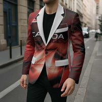 Custom Canada Football Blazer Visual Line Abstract Maple Leaf
