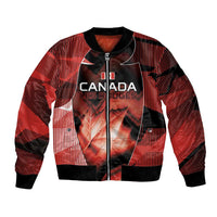Custom Canada Football Bomber Jacket Visual Line Abstract Maple Leaf