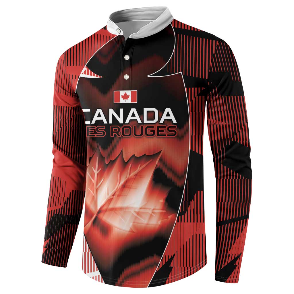 Custom Canada Football Button Sweatshirt Visual Line Abstract Maple Leaf