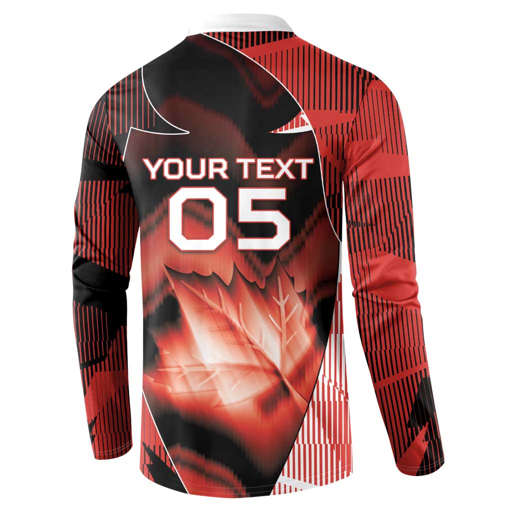 Custom Canada Football Button Sweatshirt Visual Line Abstract Maple Leaf