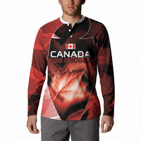 Custom Canada Football Button Sweatshirt Visual Line Abstract Maple Leaf