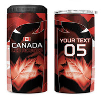 Custom Canada Football 4 in 1 Can Cooler Tumbler Visual Line Abstract Maple Leaf