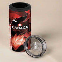 Custom Canada Football 4 in 1 Can Cooler Tumbler Visual Line Abstract Maple Leaf