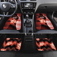 Custom Canada Football Car Mats Visual Line Abstract Maple Leaf