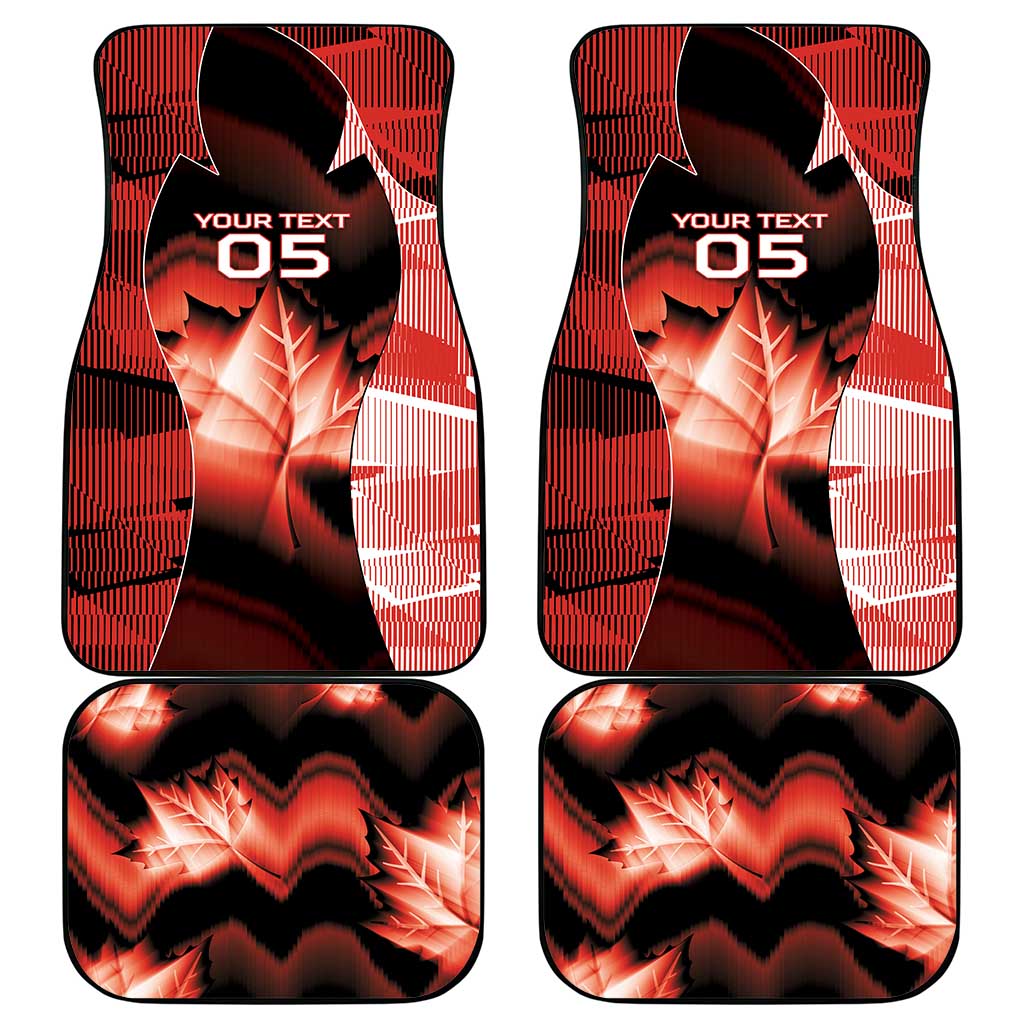 Custom Canada Football Car Mats Visual Line Abstract Maple Leaf