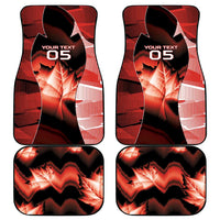 Custom Canada Football Car Mats Visual Line Abstract Maple Leaf