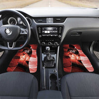 Custom Canada Football Car Mats Visual Line Abstract Maple Leaf
