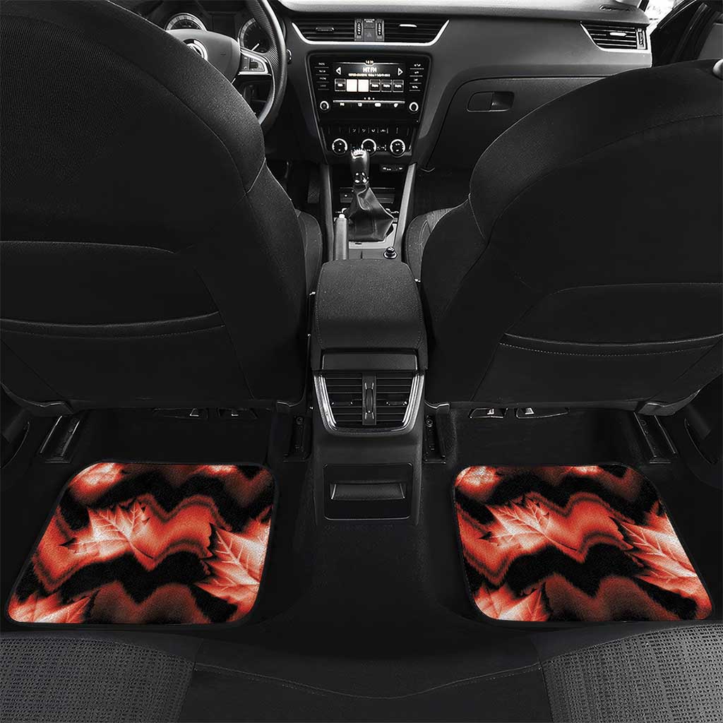 Custom Canada Football Car Mats Visual Line Abstract Maple Leaf
