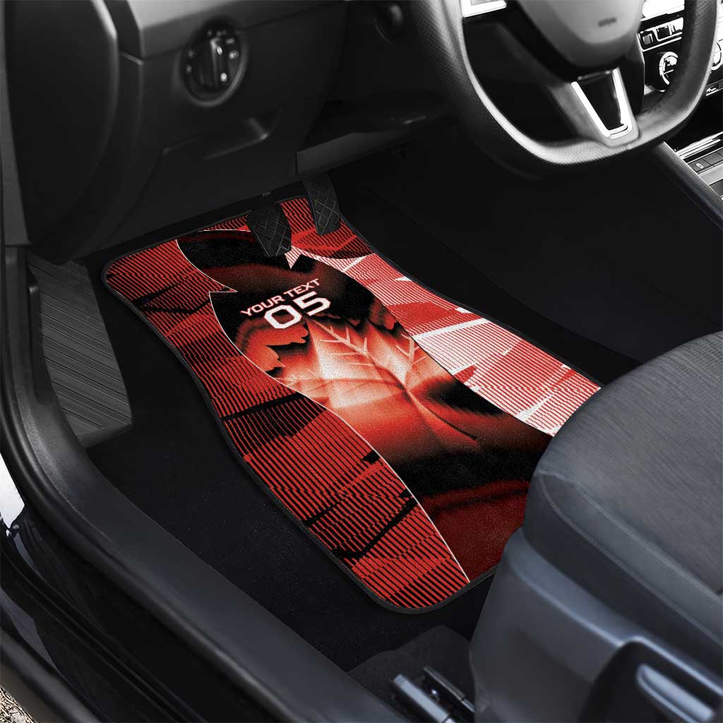 Custom Canada Football Car Mats Visual Line Abstract Maple Leaf